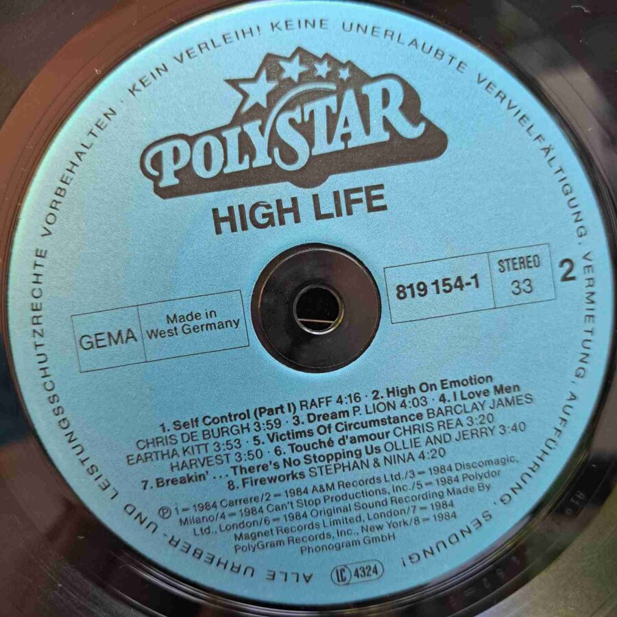 High Life International - Fancy, Chris Rea, Chris de Burgh, Gianna Nannini – Disc Vinil LP VG+