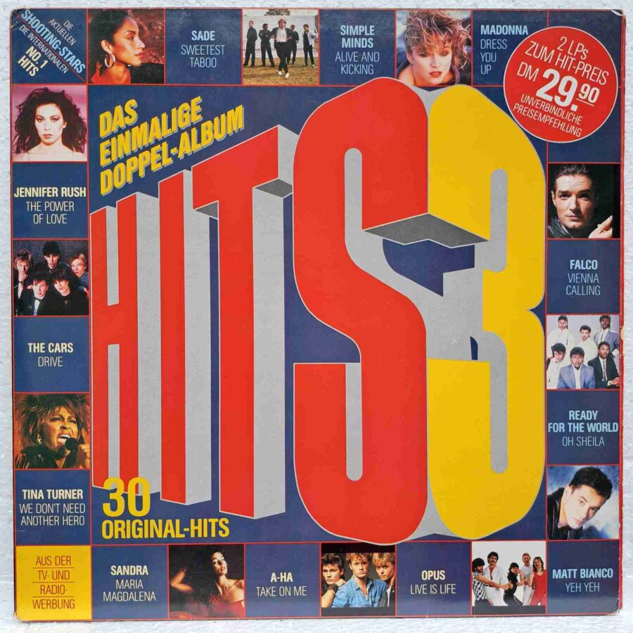 Hits 3 - Sade, Falco, Bruce Springsteen, Alison Moyet, Madonna, Sandra – Disc Vinil 2LP VG VG+