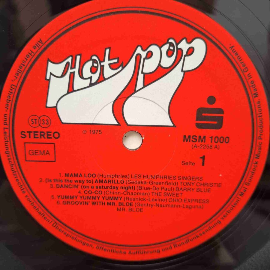 Hot Pop SKU1 (1) Hot Pop – Deep Purple, The Electric Light Orchestra, Andy Kim, The Sweet –– Disc Vinil LP VG VG+