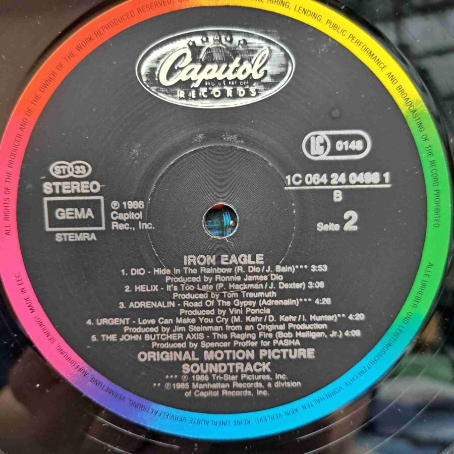 Iron Eagle (Original Motion Picture Soundtrack) – Queen, Helix, Adrenalin, Urgent - Disc Vinil LP VG VG+