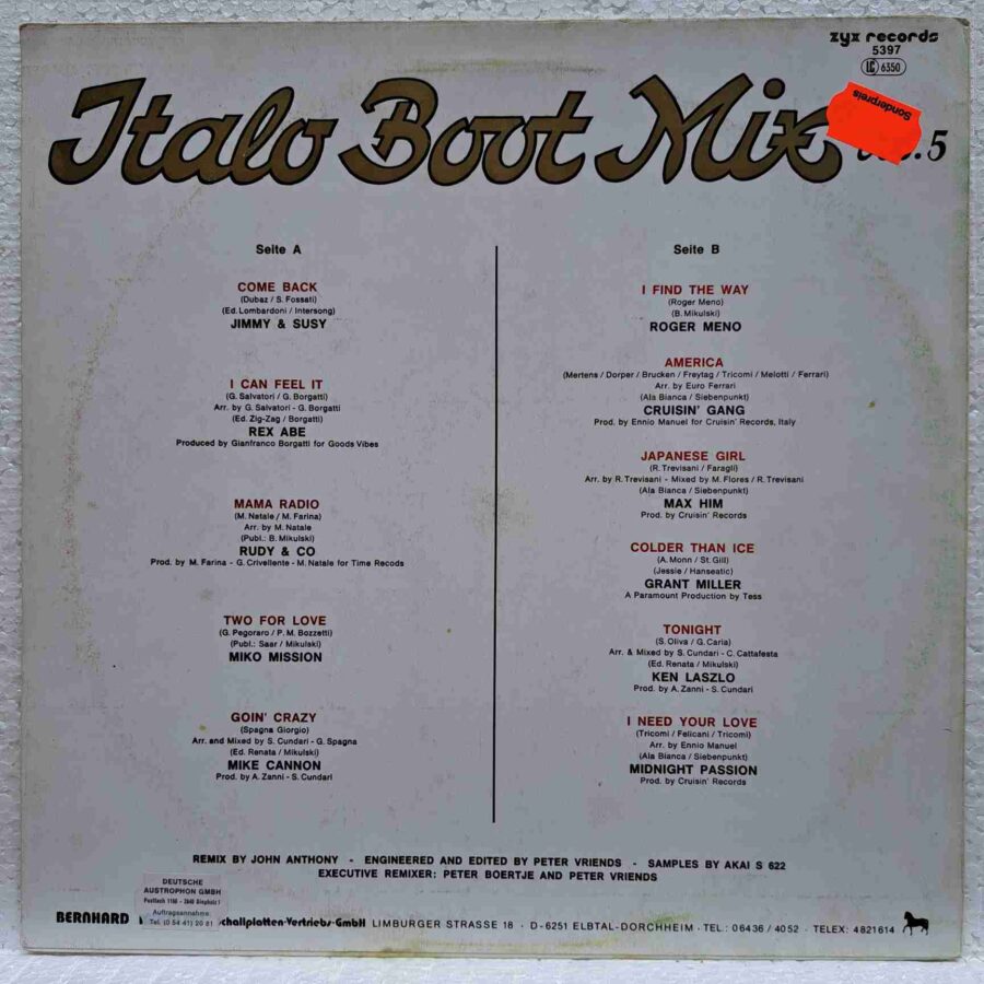 Italo Boot Mix Vol. 5 - Disc Vinil LP SKU8 (2) Italo Boot Mix Vol. 5 - Disc Vinil LP EX (copie)