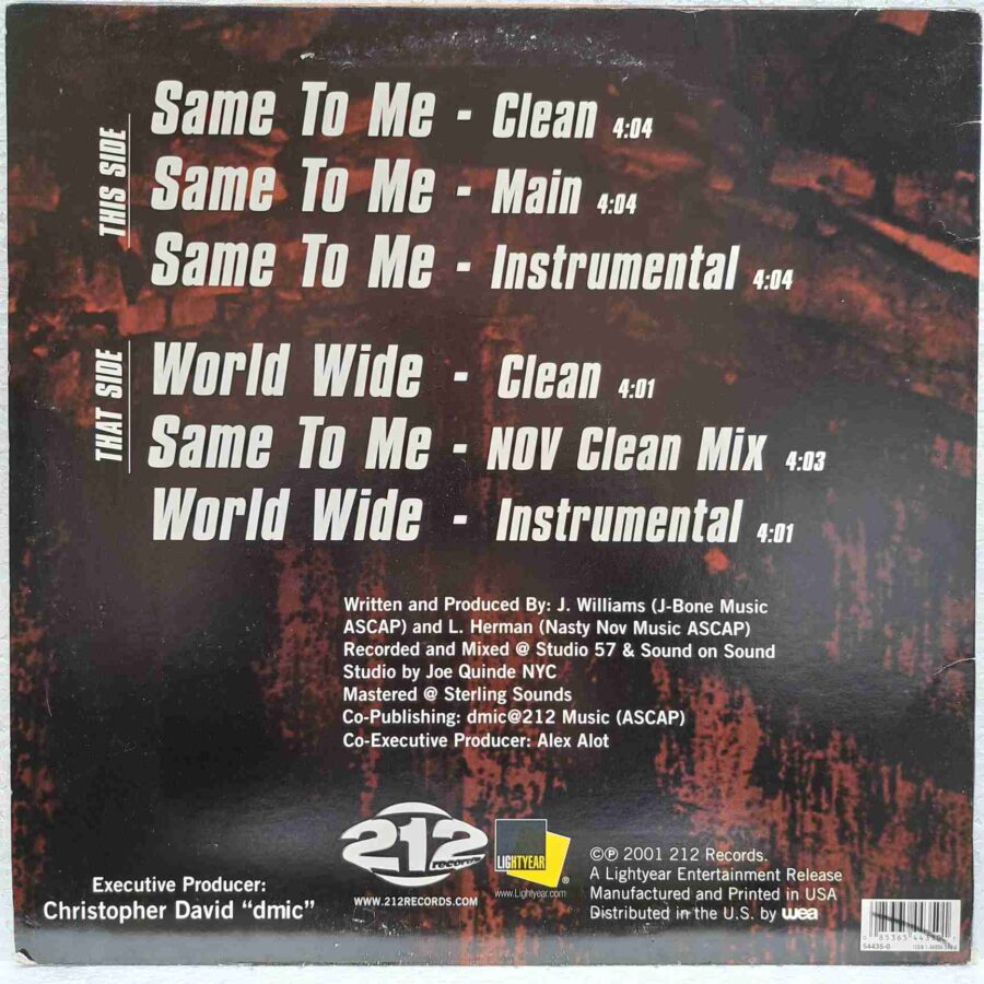 J-Bone – Same To Me - Disc Vinil Maxi Single sku8 (2) J-Bone – Same To Me - Disc Vinil Maxi Single EX