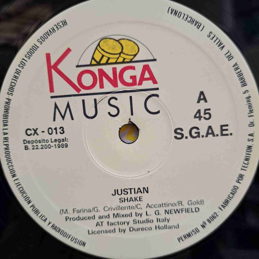 Justian – Shake - Disc Vinil maxi single EX