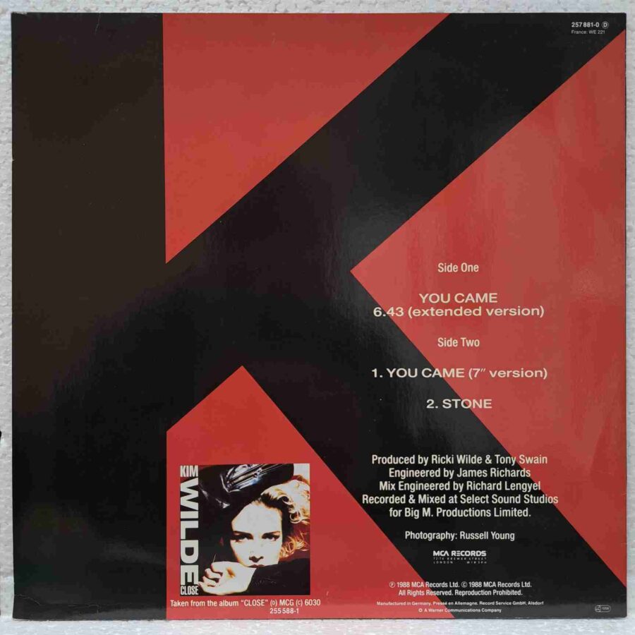 Kim Wilde – You Came SKU2 (3) Kim Wilde – You Came – Disc Vinil MAXI 45 RPM VG+