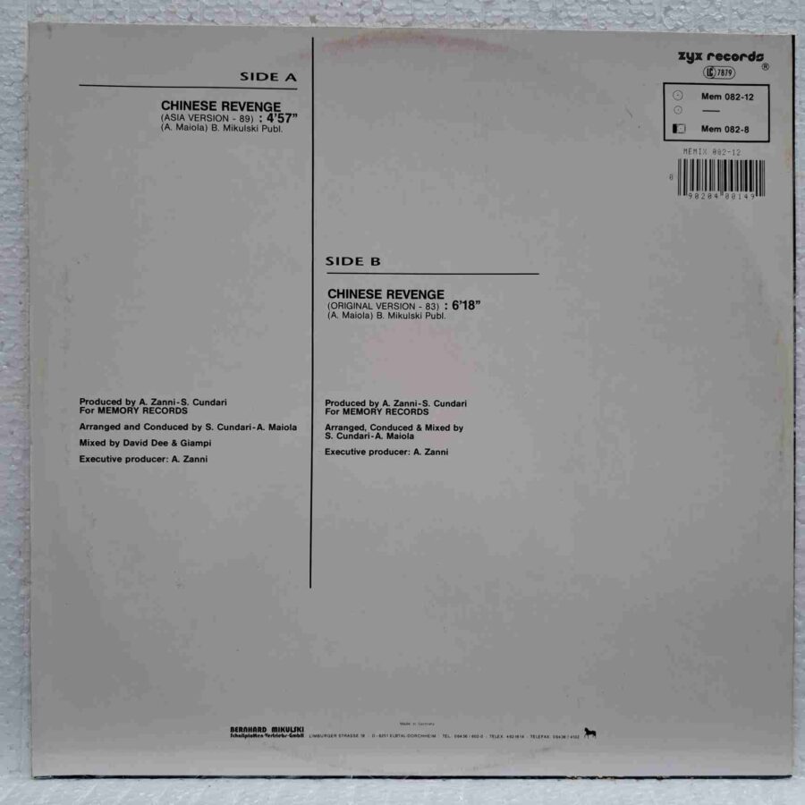 Koto – Chinese Revenge (Asia Version - 89) – Disc Vinil MAXI 45 RPM VG VG+