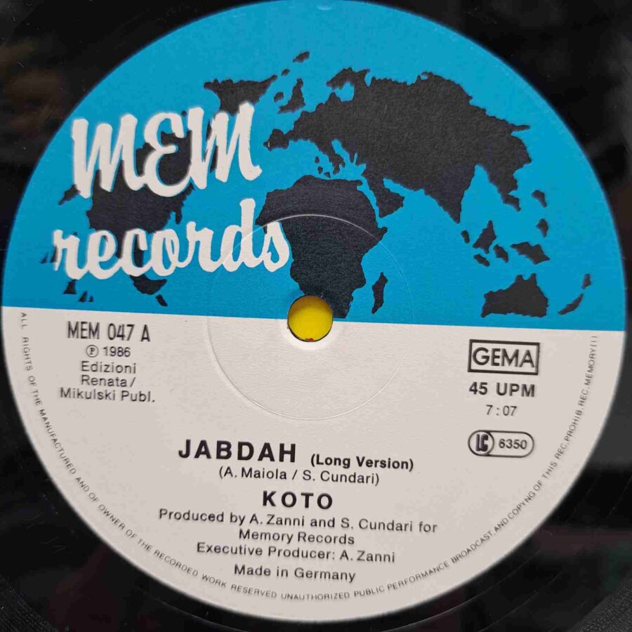 Koto – Jabdah - Disc Vinil Maxi Single sku8 Koto – Jabdah - Disc Vinil Maxi Single EX