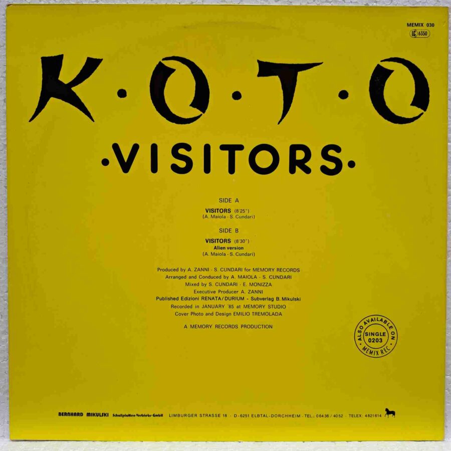 Koto – Visitors - Disc Vinil Maxi Single  EX