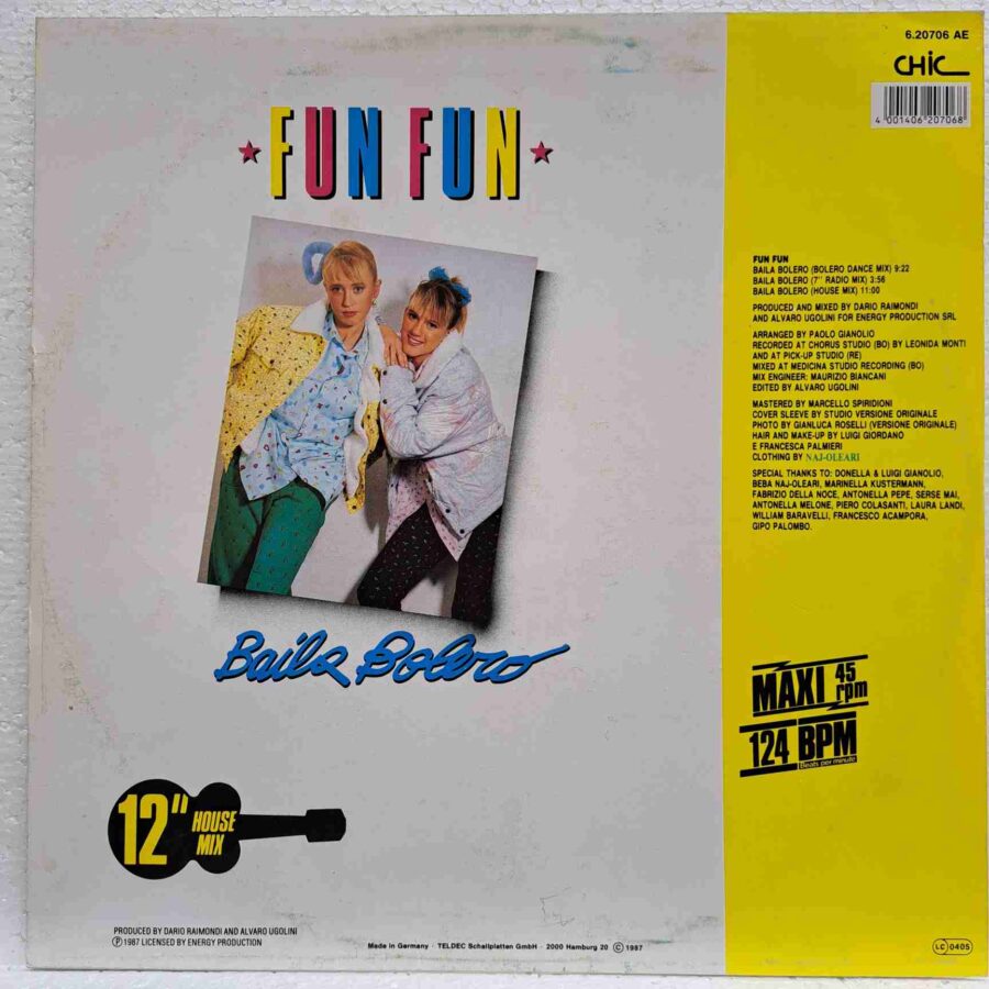 Laserdance – Megamix Vol. 1 - Disc Vinil LPLaserdance – Megamix Vol. 1 - Disc Vinil LP SKU8 (2) Fun Fun – Baila Bolero - Disc Vinil MAXI EX