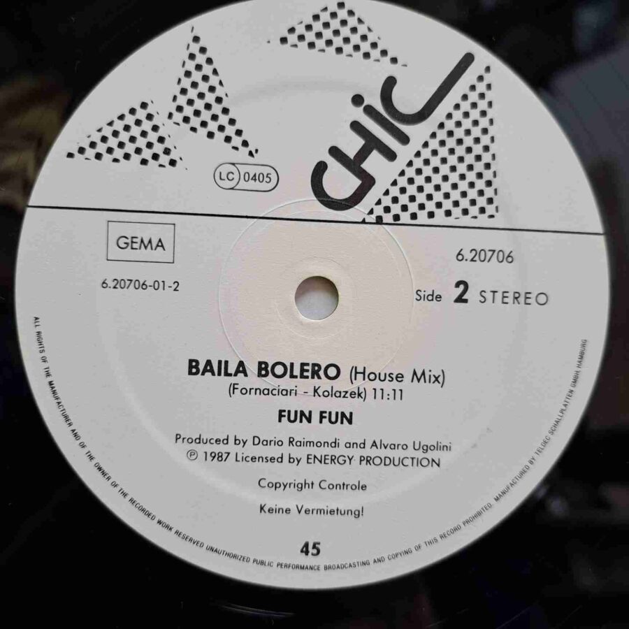 Laserdance – Megamix Vol. 1 - Disc Vinil LPLaserdance – Megamix Vol. 1 - Disc Vinil LP SKU8 Fun Fun – Baila Bolero - Disc Vinil MAXI EX