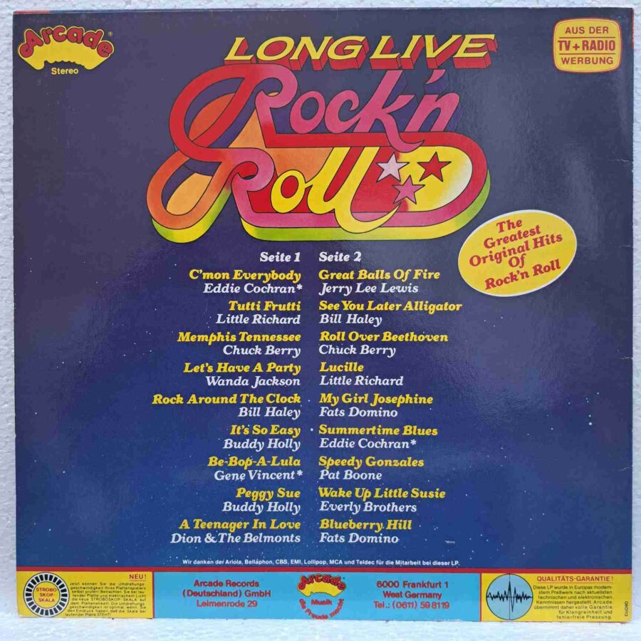 Long Live Rock'n Roll - The Greatest Original Hits Of Rock'n Roll – Disc Vinil LP VG VG+ sku5 (2) Long Live Rock'n Roll - The Greatest Original Hits Of Rock'n Roll – Disc Vinil LP VG VG+