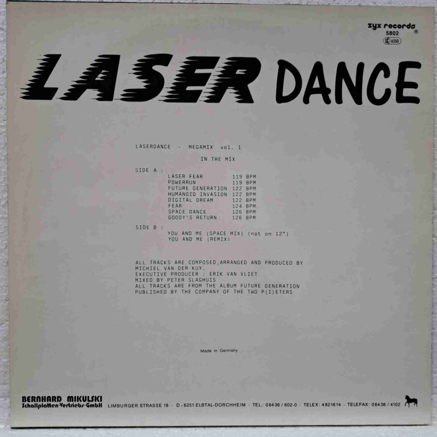 Megamix Vol. 1 SKU2 (3) Laserdance – Megamix Vol. 1 – Disc Vinil MAXI 45 RPM VG+