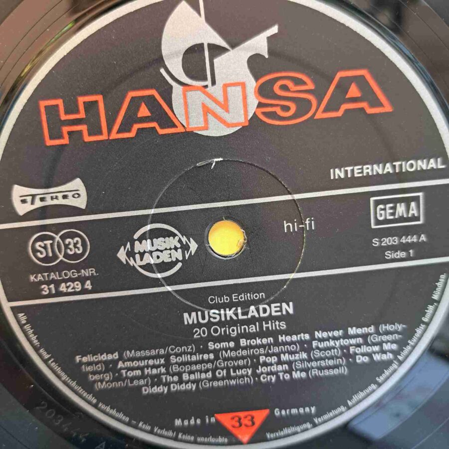 Musikladen - 20 Original Hits SKU11 (1) Musikladen - 20 Original Hits - Boney M, Amanda Lear, Blondie, Roxy Music, Saragossa Band - Disc Vinil LP VG+