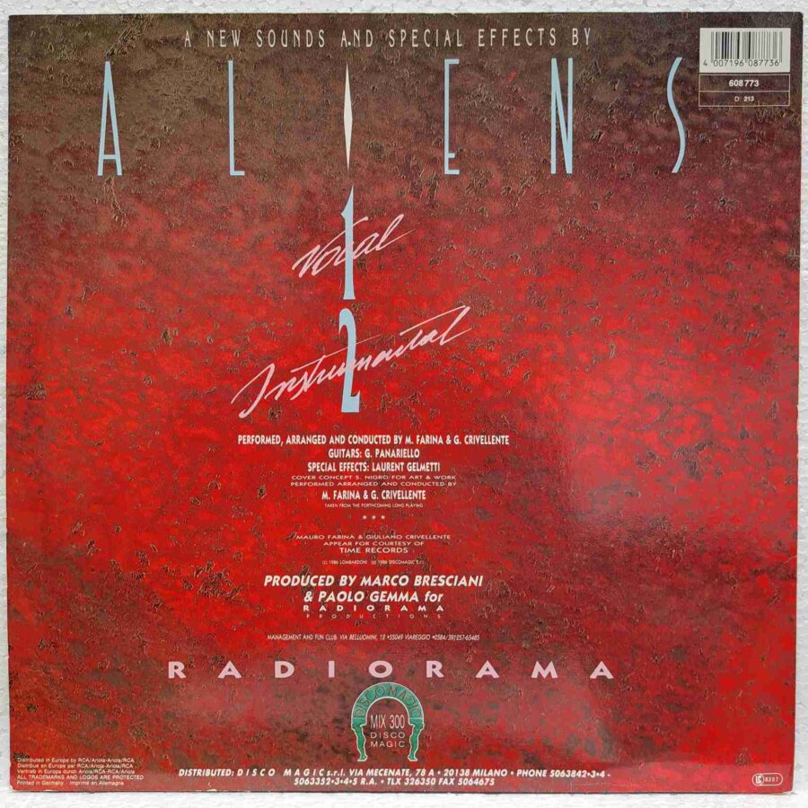 Radiorama – Aliens - Disc Vinil Maxi Single sku8 (2) Radiorama – Aliens - Disc Vinil Maxi Single EX