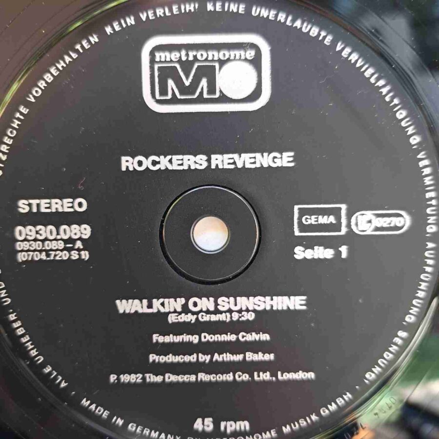 Rockers Revenge – Walkin' On Sunshine SKU11 (1) Rockers Revenge – Walkin' On Sunshine – Disc Vinil MAXI 45 RPM VG+