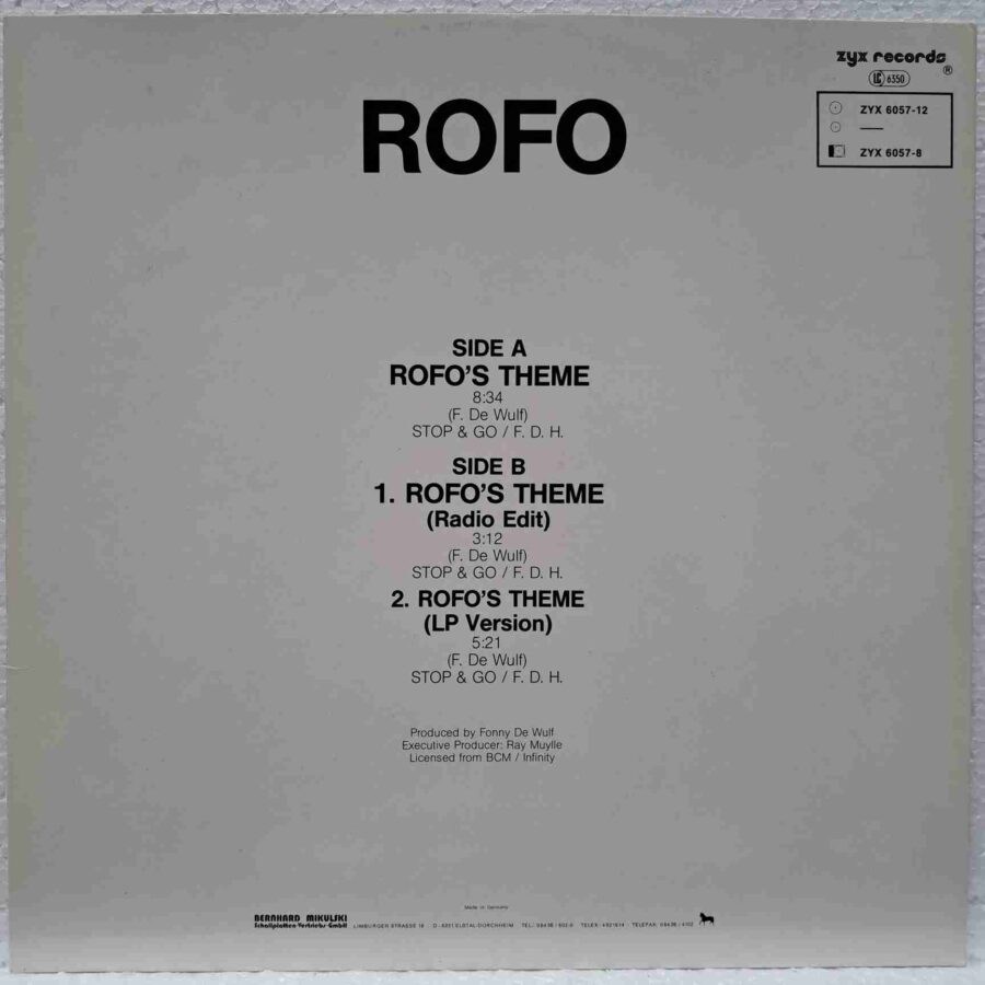 Rofo – Rofo's Theme SKU1 (3) Rofo – Rofo's Theme – Disc Vinil MAXI 45 RPM VG VG+