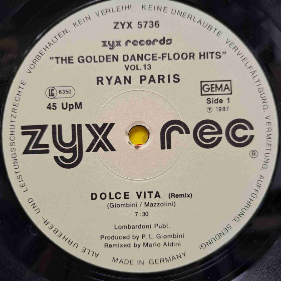Ryan Paris Evelyn Thomas – Dolce Vita Hi Energy- Disc Vinil Maxi Single sku8 Ryan Paris / Evelyn Thomas – Dolce Vita / Hi Energy- Disc Vinil Maxi Single EX