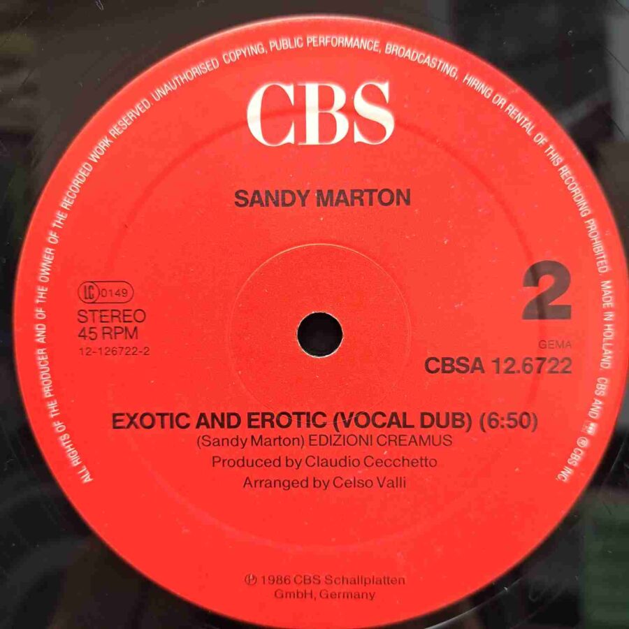 Sandy Marton – Exotic And Erotic - Disc Vinil Maxi Single  EX (copie)