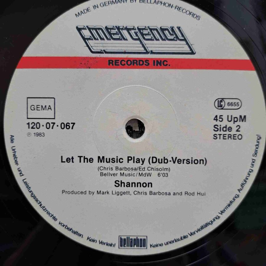 Shannon – Let The Music Play (Special-Remix) - Disc Vinil Maxi Single  EX