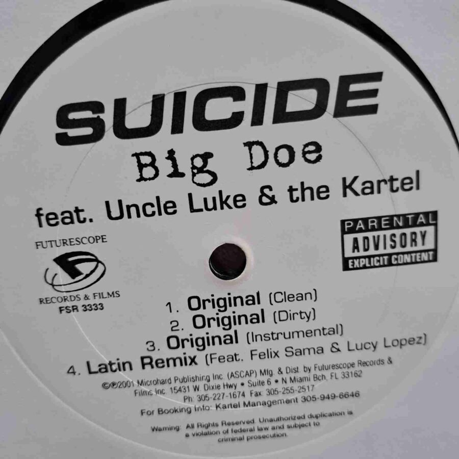 Suicide  Featuring Uncle Luke And The Kartel  – Big Doe (Remix) - Disc Vinil MAXI VG US
