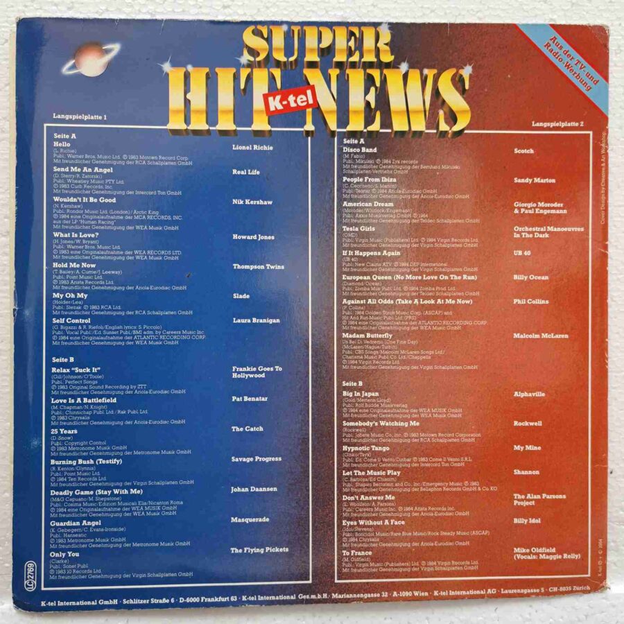 Super Hit-News – Alphaville, Mike Oldfield, Lionel Richie, UB40, The Catch, Slade, OMD -  Disc Vinil 2LP VG+
