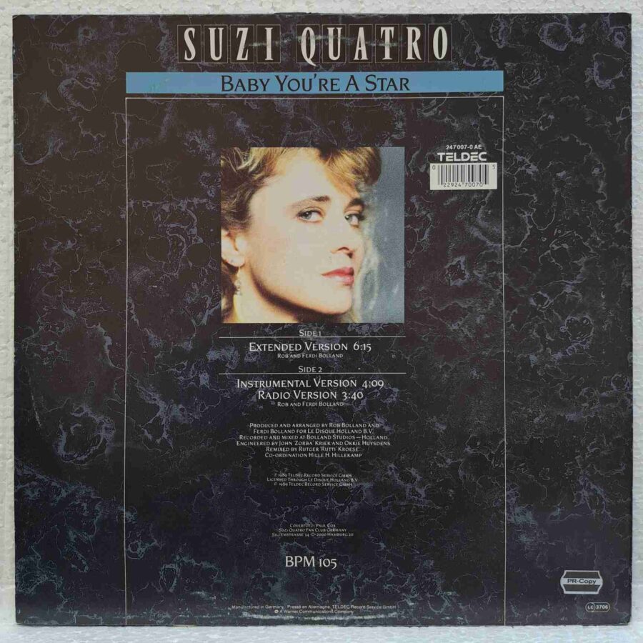 Suzi Quatro – Baby You're A Star SKU11 (3) Suzi Quatro – Baby You're A Star - Disc Vinil Single 45 RPM VG+