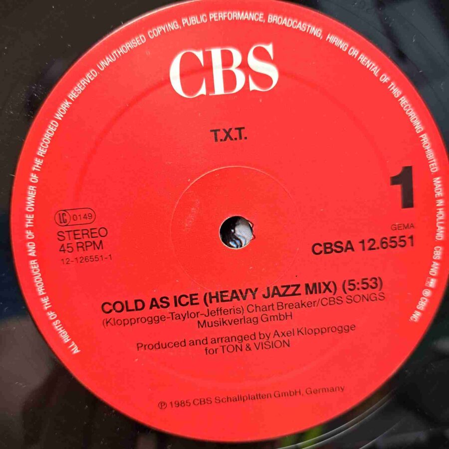 T.X.T. – Cold As Ice SKU3 (1) T.X.T. – Cold As Ice - Disc Vinil MAXI 45 RPM VG