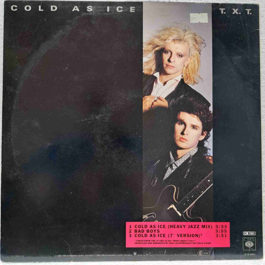 T.X.T. – Cold As Ice SKU3 (2) T.X.T. – Cold As Ice - Disc Vinil MAXI 45 RPM VG