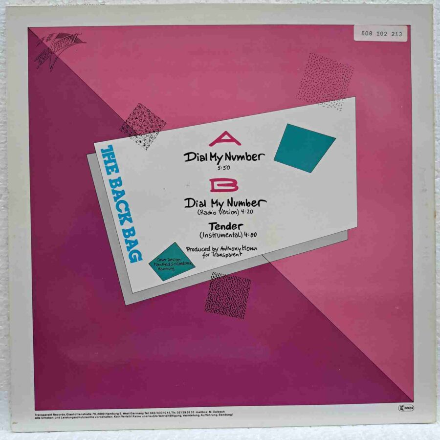 The Back Bag – Dial My Number - Disc Vinil Maxi Single  EX (copie)