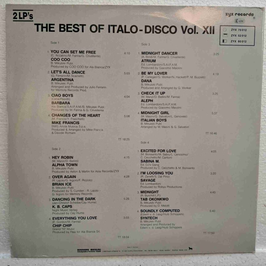 The Best Of Italo-Disco Vol. 12 SKU11 (3) The Best Of Italo-Disco Vol. 12 – Atrium, Dana , Syntech, Brian Ice, Italian Boys - Disc Vinil 2LP VG+