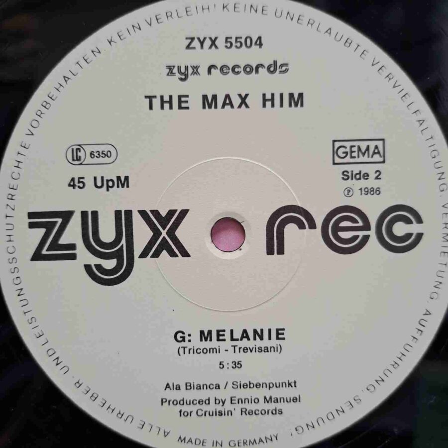 The Max Him – Melanie (Remix) - Disc Vinil Maxi Single sku8 The Max Him – Melanie (Remix) - Disc Vinil Maxi Single EX