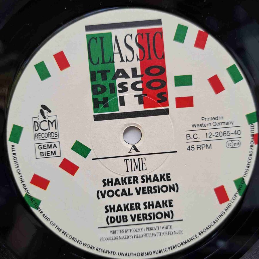 Time Jock Hattle – Shaker Shake Crazy Family SKU2 (1) Time/Jock Hattle – Shaker Shake Crazy Family – Disc Vinil MAXI 45 RPM VG+