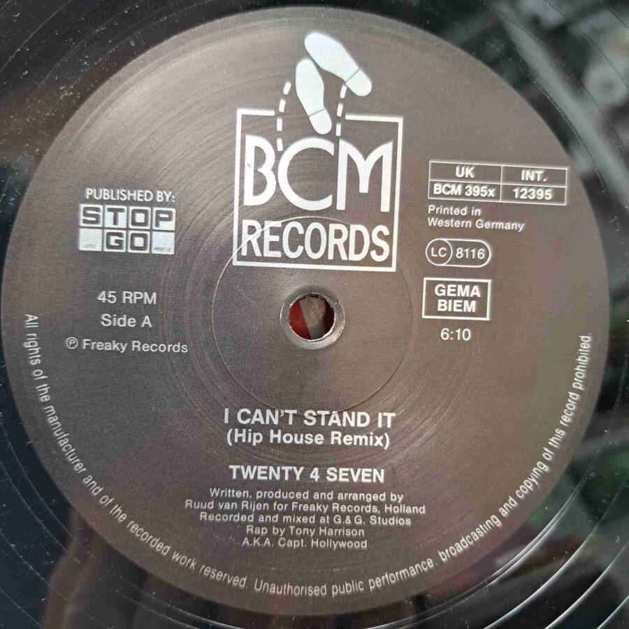 Twenty 4 Seven Featuring Capt. Hollywood – I Can't Stand It! SKU13 (1) Twenty 4 Seven Featuring Capt. Hollywood – I Can't Stand It!- Disc VINIL MAXI 45 RPM VG+