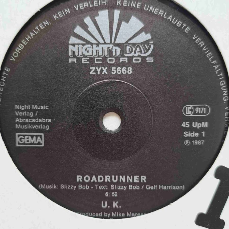U.K. – Roadrunner  - Disc Vinil Maxi Single EX