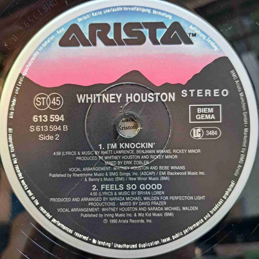 Whitney Houston – I'm Your Baby Tonight SKU11 (4) Whitney Houston – I'm Your Baby Tonight - Disc Vinil MAXI 45 RPM VG+