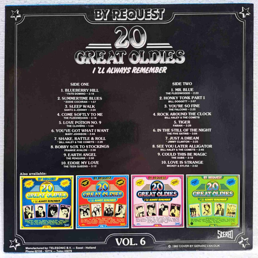 20 Great Oldies I'll Always Remember Vol. 6 SKU13 (3) 20 Great Oldies I'll Always Remember Vol. 6 - Fats Domino, Fabian, The Clovers, The Dubs - Disc VINIL LP VG+