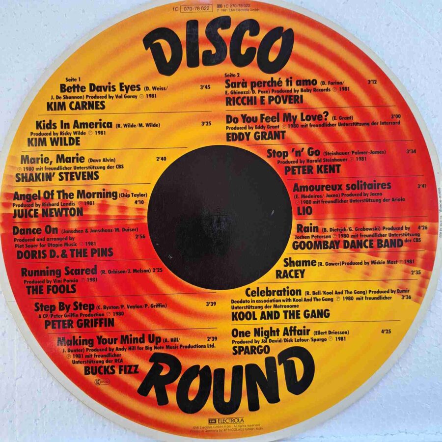 Disco Round SKU4 (3) Disco Round - Kim Carnes, Kool & The Gang, Kim Wilde, Ricchi E Poveri, Eddy Grant - Disc VINIL LP VG+