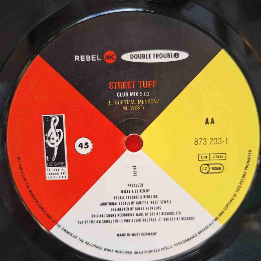 Double Trouble & Rebel MC – Street Tuff SKU13 (1) Double Trouble & Rebel MC – Street Tuff - Disc VINIL MAXI 45 RPM VG+