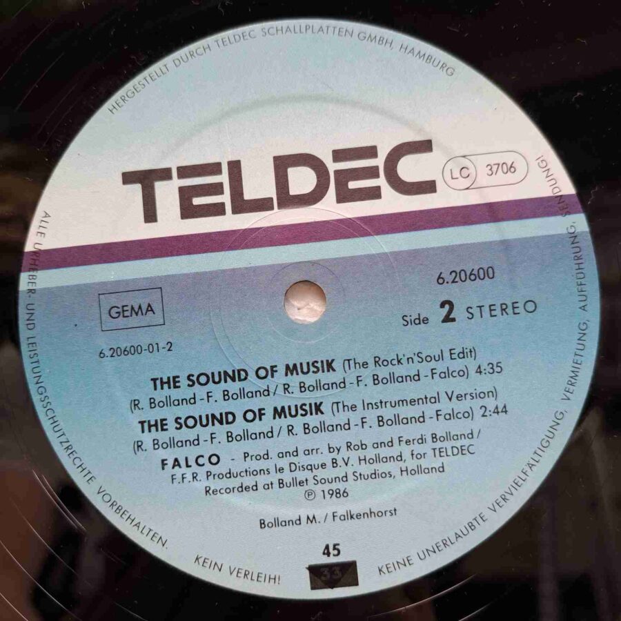 Falco – The Sound Of Musik SKU13 (1) Falco – The Sound Of Musik - Disc VINIL MAXI 45 RPM VG+