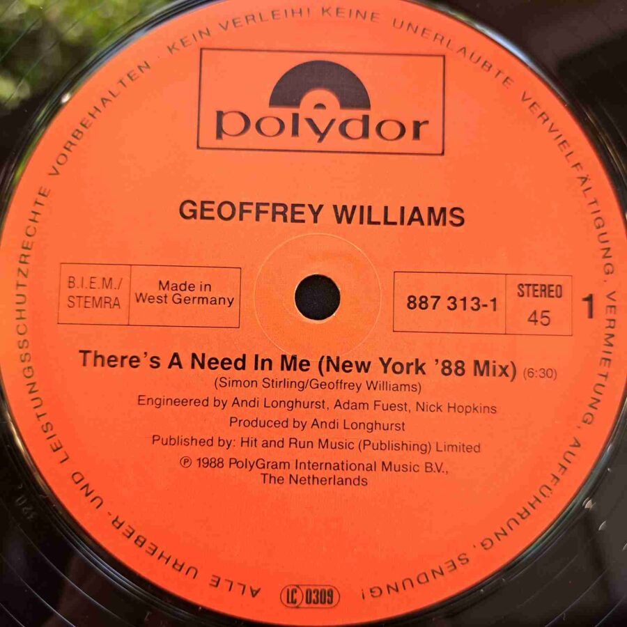 Geoffrey Williams – There's A Need In Me SKU4 (1) Geoffrey Williams – There's A Need In Me - Disc VINIL Single VG+