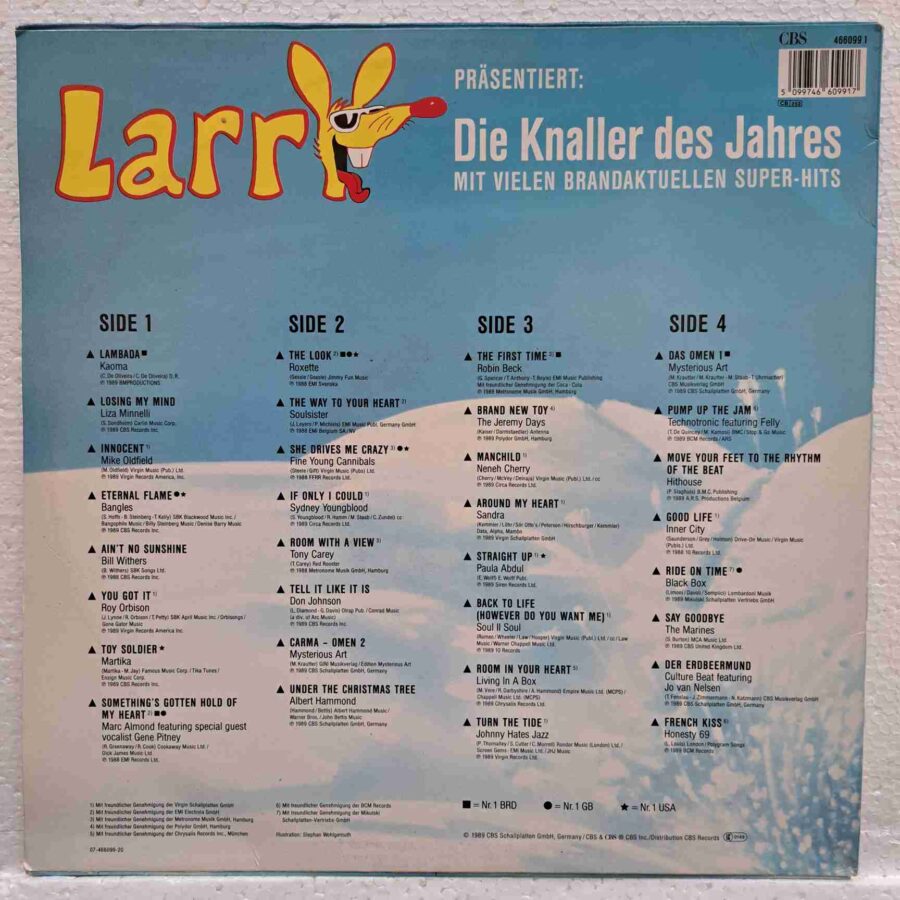 Larry Präsentiert Die Knaller Des Jahres SKU13 (3) Larry Präsentiert: Kaoma, Roxette, Sandra, Liza Minnelli - Disc VINIL 2LP VG+ + cărți poștale