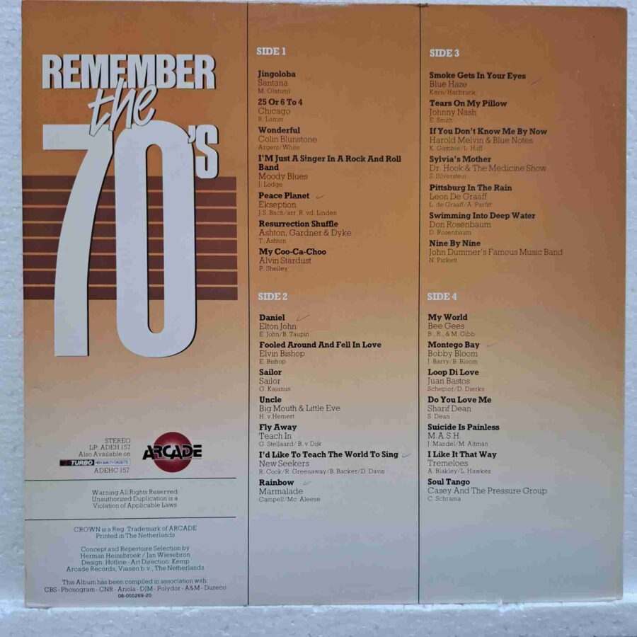 Remember The 70's Volume 3 SKU1 (3) Remember The 70's Volume 3 - Santana, Chicago, Bee Gees, Marmalade, Elton John - Disc VINIL 2LP VG VG+