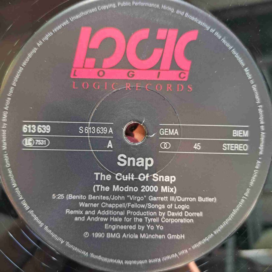 Snap! – Cult Of Snap (Remix! By Dave Dorrell) - Disc VINIL MAXI 45 RPM VG+