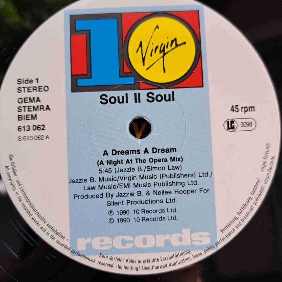 Soul II Soul – A Dreams A Dream SKU13 (1) Soul II Soul – A Dreams A Dream - Disc VINIL MAXI 45 RPM VG+