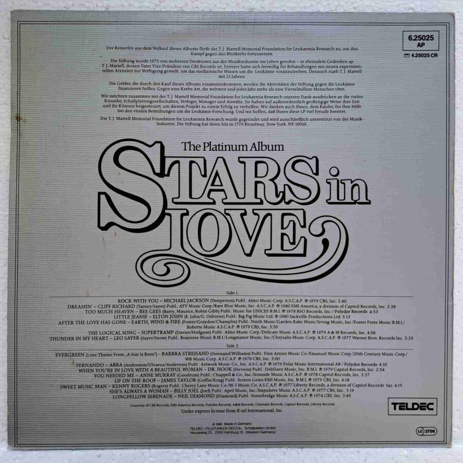 Stars In Love - Superstars & Supersongs SKU13 (3) Stars In Love - Michael Jackson, Bee Gees, ABBA, Elton John - Superstars & Supersongs - Disc VINIL LP VG+