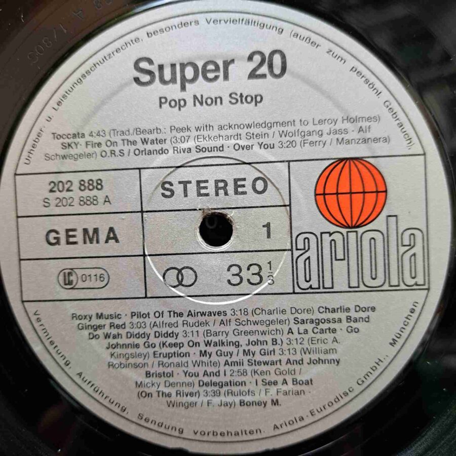 Super 20 - Pop Non Stop SKU13 (1) Super 20 - Pop Non Stop - Roxy Music, Boney M., Leo Sayer, Marianne Faithfull - Disc VINIL LP VG+