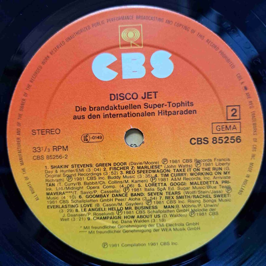 Disco Jet SKU4 (1) Disco Jet - Super-Tophits - UB 40, Eddy Grant, Albert Hammond, Shakin’ Stevens, Tim - Disc VINIL LP VG+