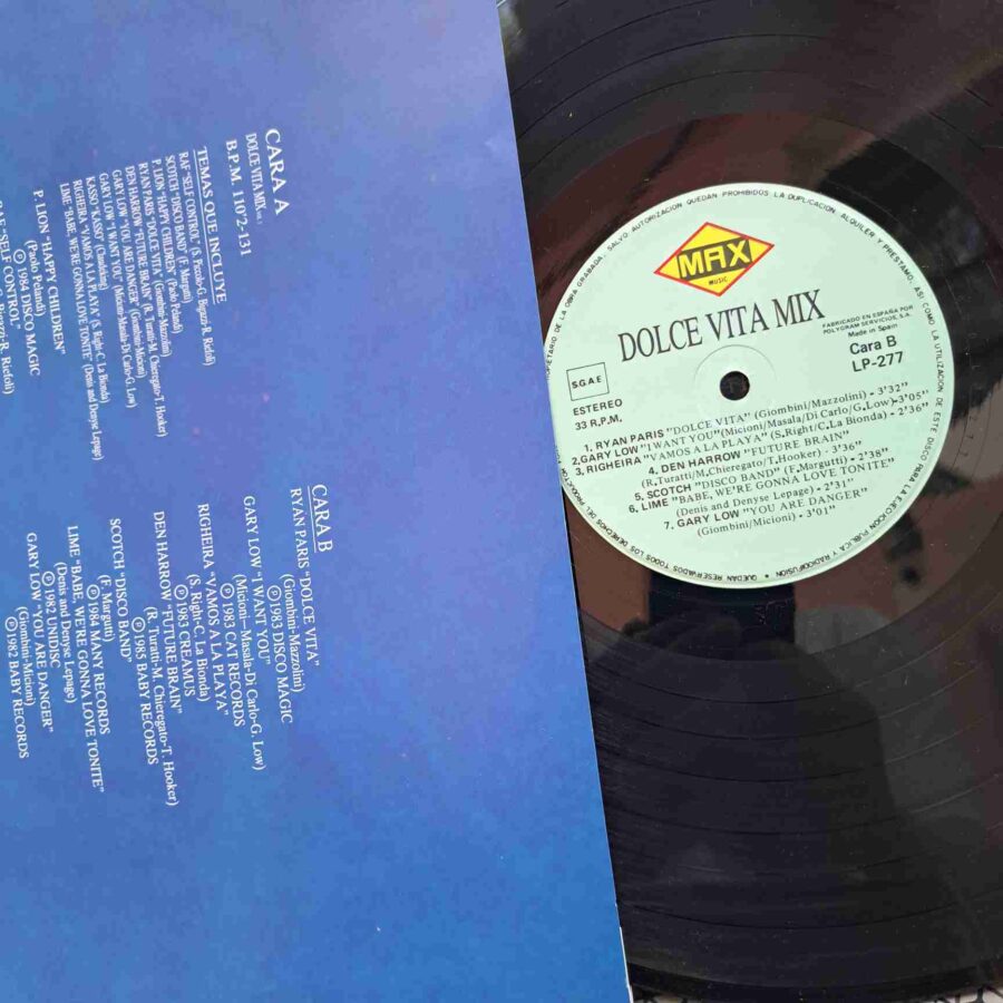 Dolce Vita Mix SKU2 (1) Dolce Vita Mix - Ryan Paris, RAF, Den Harrow, Gary Low, Righeira - Disc VINIL LP VG+