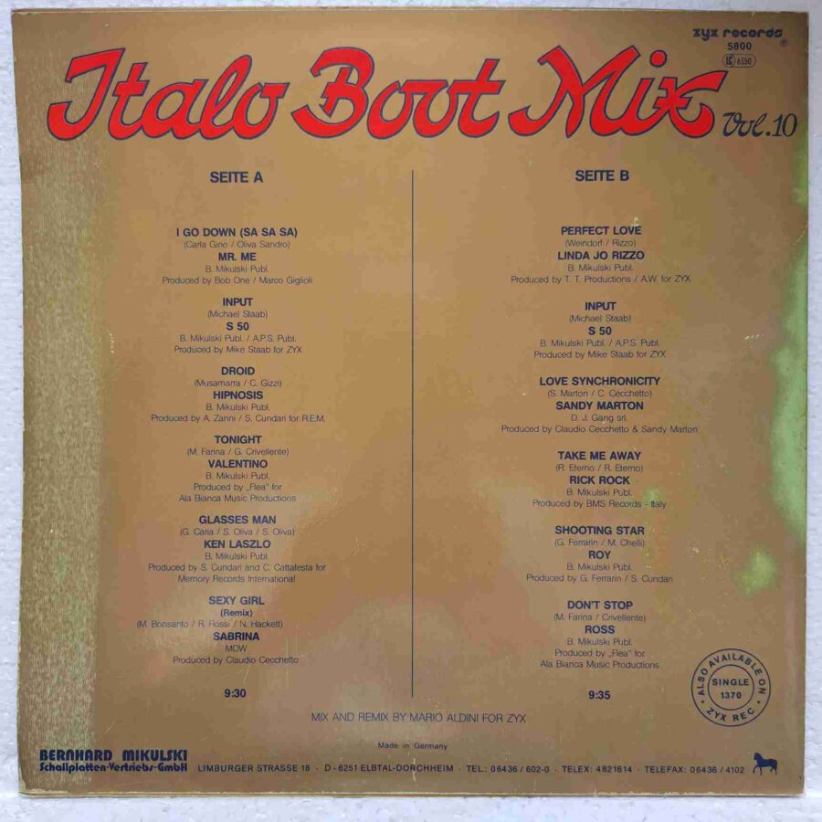 Italo Boot Mix Vol. 10 SKU13 (3) Italo Boot Mix Vol. 10 - Disc VINIL MAXI 45 RPM VG+
