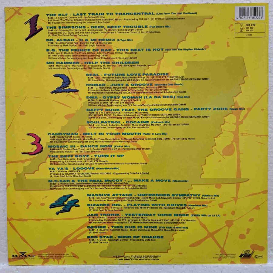 Maxi Dance Sensation 4 SKU2 (3) Maxi Dance Sensation 4 - Massive Attack, Seal, Dr. Alban, The KLF, MC Hammer - Disc VINIL 2LP VG+