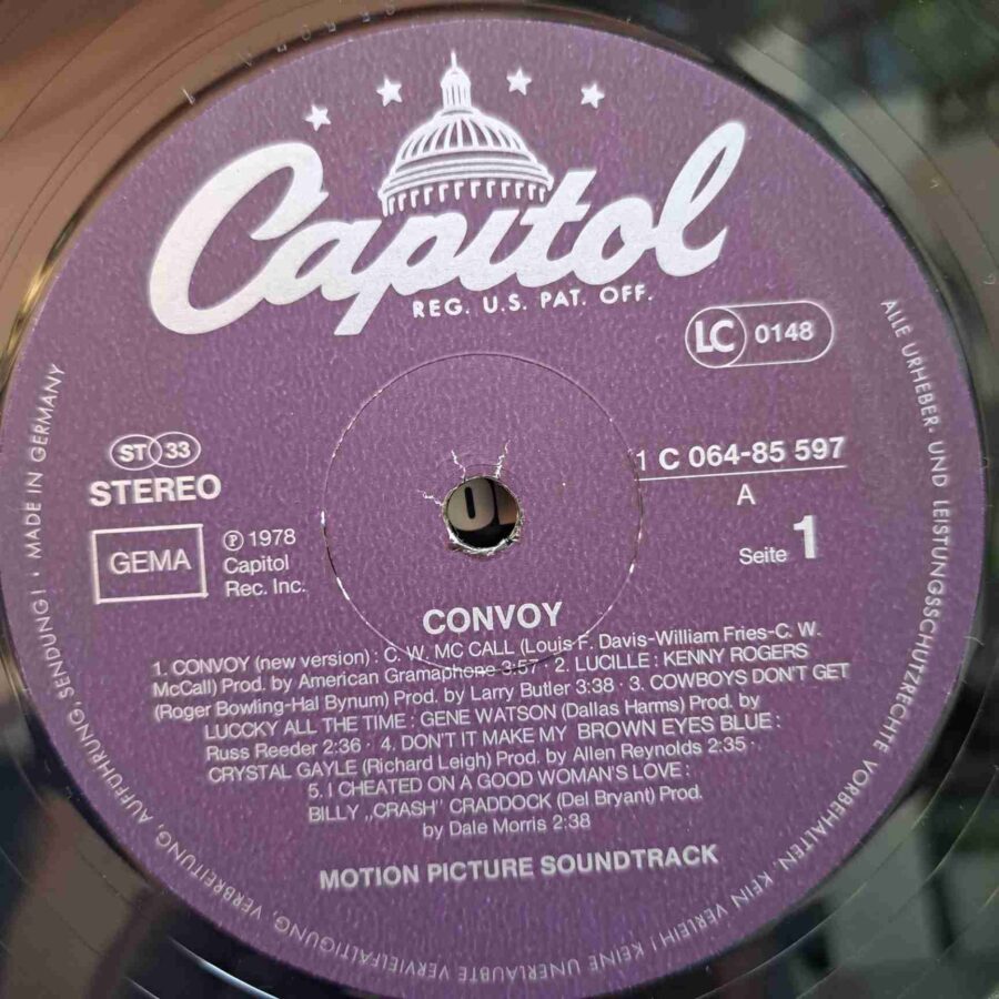 Music From The Motion Picture Convoy SKU2 (1) Music From The Motion Picture Convoy - C.W. McCall, Kenny Rogers, Merle Haggard, Glen Campbell, Crystal Gayle - Disc VINIL LP VG+